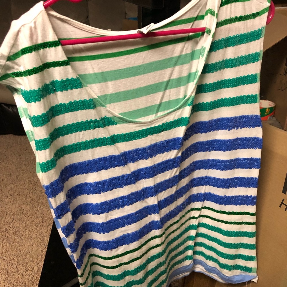 Green and Blue Sequin Striped!!
